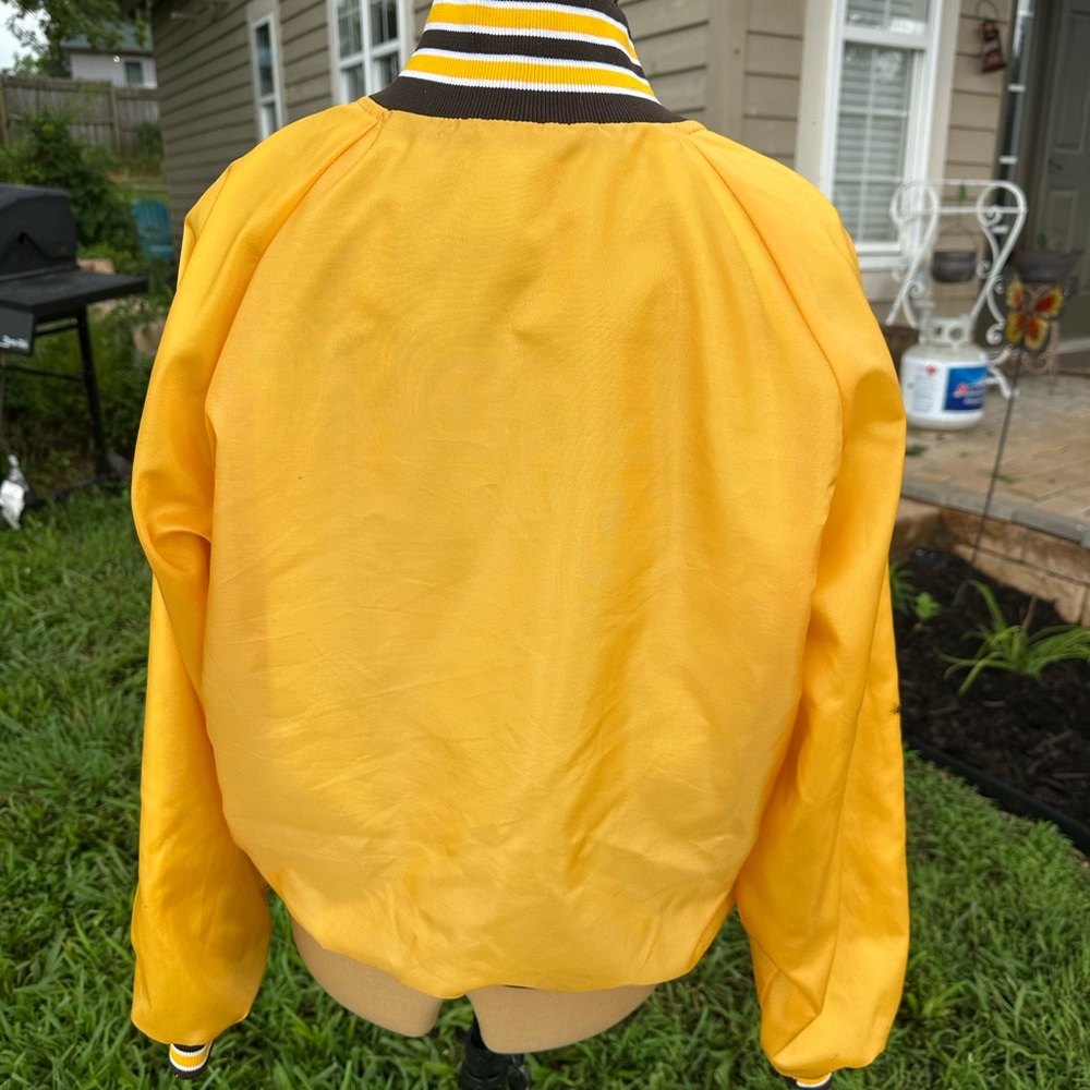 Vintage Mayfield Milk jacket windbreaker. Yellow and brown. Size M. Mean/unisex - Picture 4 of 10